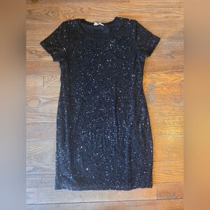 Elegant Black Sequin Dress